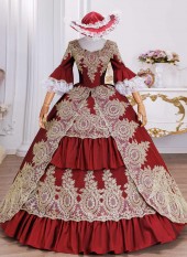 Medieval Wine Red Rococo Bridgerton Dress Lace Embroidery Bell Sleeves Floor Length Formal Historical Gowns for Halloween Christmas Medieval Wine Red Rococo Bridgerton Dress Lace Embroidery Bell Sleeves Floor Length Formal Historical Gowns for Halloween Christmas