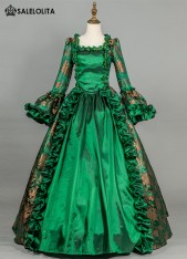 Renaissance Brocade Colonial Antique Floral Tea Garden Dress Victorian Prom Ball Gown Reenactment Theater Costume Renaissance Brocade Colonial Antique Floral Tea Garden Dress Victorian Prom Ball Gown Reenactment Theater Costume